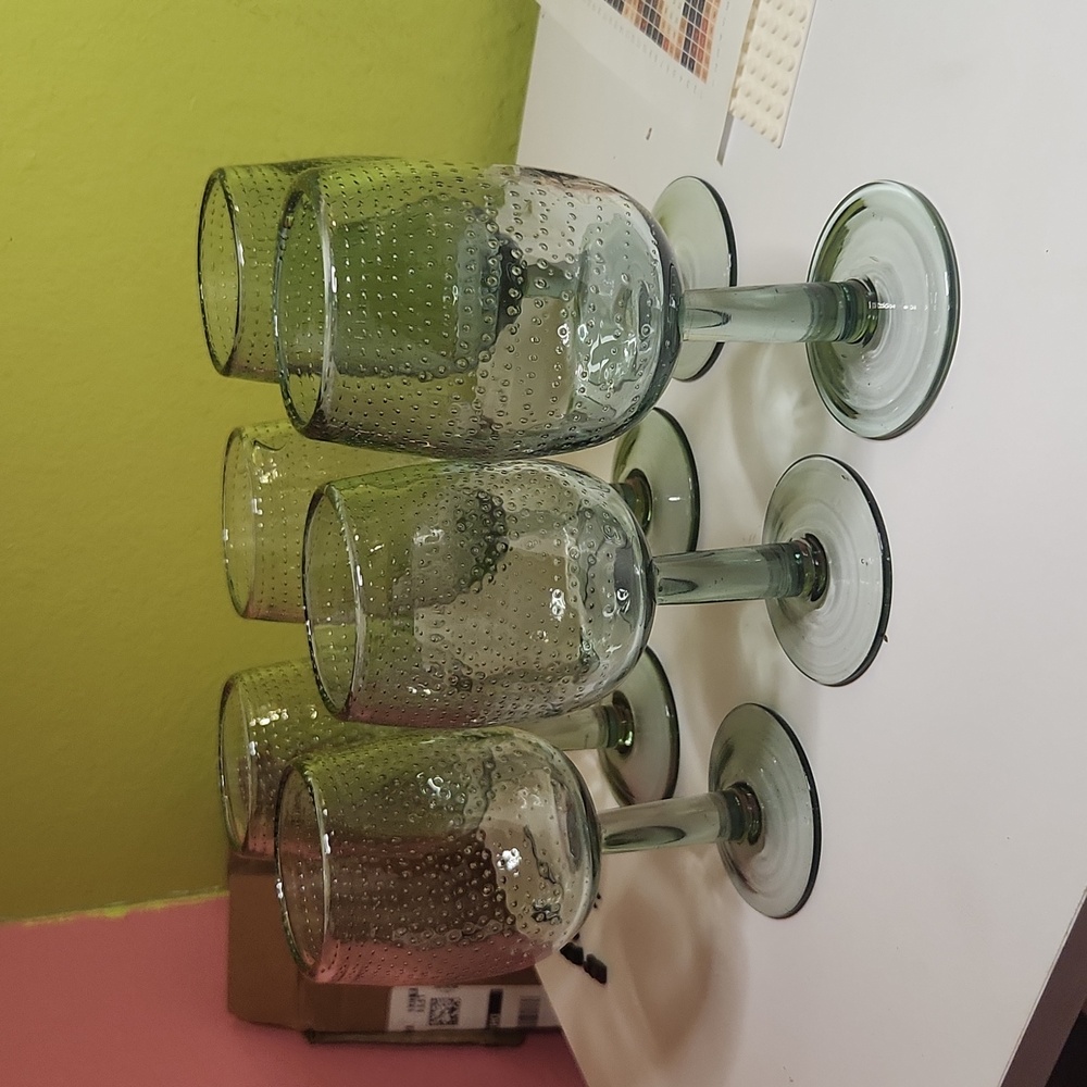 Vintage Bubble Glass Goblets
